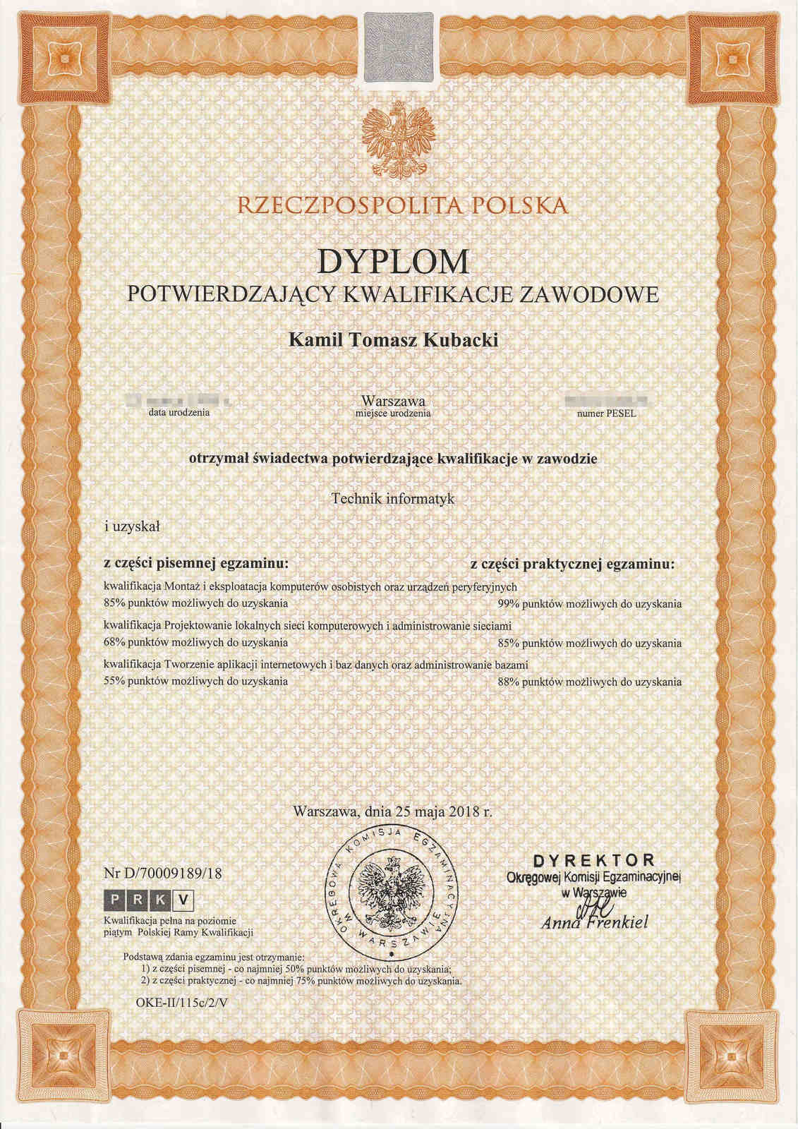 Dyplom Technik Informatyk